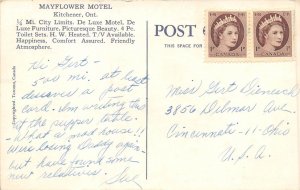 Kitchener Canada 1950s Postcard Mayflower Motel