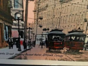 Postcard Hand-Colored St. View of Sparks St. & Russel Hotel   Z9