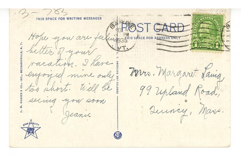 VT - Barre. Spaulding High School, Robert Burns Monument