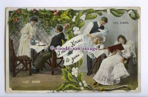 GR0072 - Christmas - What a Difference a Year makes! Role Reversal - postcard