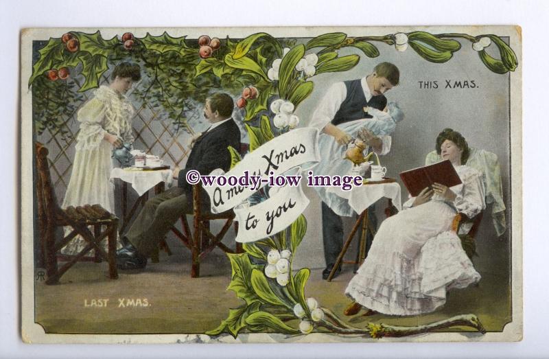 GR0072 - Christmas - What a Difference a Year makes! Role Reversal - postcard