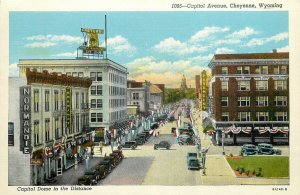 c1910 Cheyenne Wyoming Capitol Avenue Birdseye Sanborn Postcard 26-583