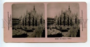 492779 1913 year Italy Milan cathedral trams Vintage Svet STEREO PHOTO