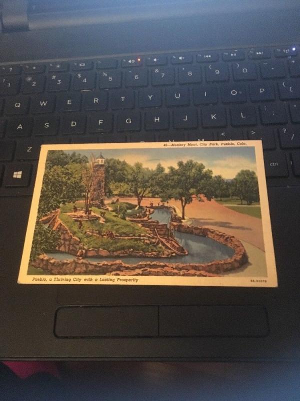 Vtg Postcard:Monkey Moat, City Park, Pueblo CO