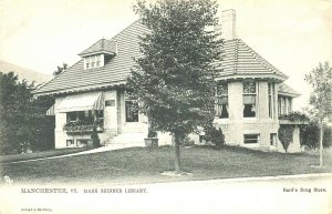 Manchester VT Mark Skinner Library Hard's Drug Store Raphael Tuck Postcard