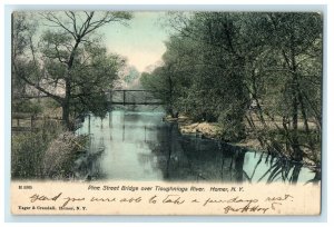 1907 Pine Street Bridge Over Tioughnioga River Homer New York NY Postcard  