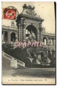 Old Postcard Marseille Palais Longchamp central motif