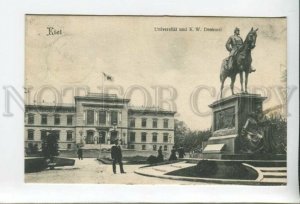 432912 Germany Kiel University and Kaiser Monument 1908 year RPPC