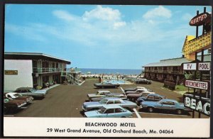 4520) Maine OLD ORCHARD BEACH Beachwood Motel 29 West Grand Ave - pm1985 Chrome