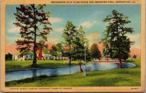 Broadmoor Golf Club House and Swimming Pool, Shreveport LA Vintage Postcard O71