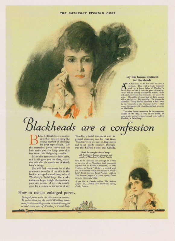 Woodburys Facial Powder Beauty Anti Blackheads Advertising Postcard