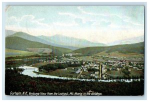 1907 Bird's Eye View From Lookout Mt. Maria In Distance Gorham NH Postcard