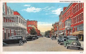 Elkins West Virginia Davis Avenue Thompson Hotel Street Scene Postcard AA98561