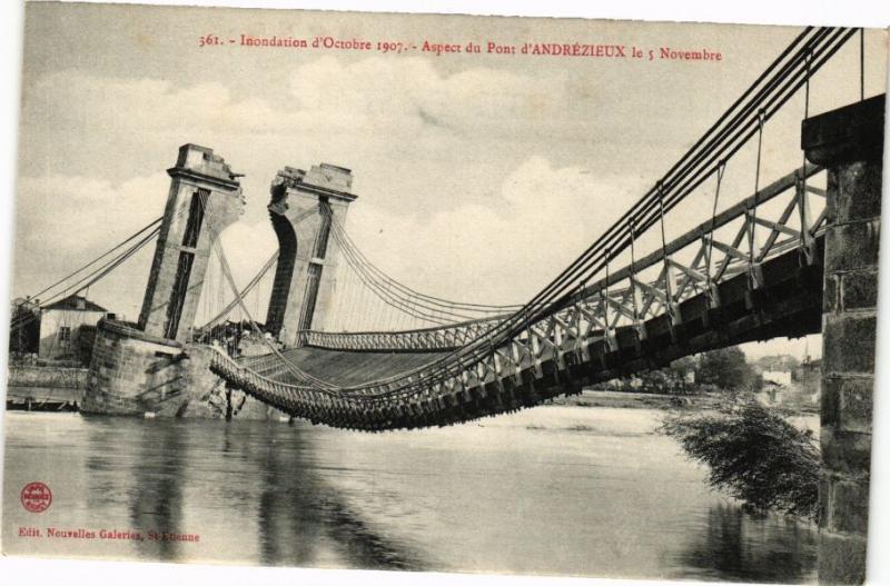 CPA Inondation d'Octobre 1907 - Aspect du Pont d'ANDRÉZIEUX le 5 Nov. (226406)