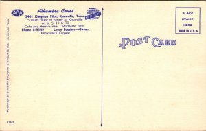 Linen Postcard Alhambra Court on U.S. 11 and 70 in Knoxville, Tennessee