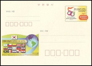 Korea Postal card - 50th of Diplomatic ties between Korea and Latin America 2012