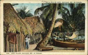 San Blas Republic of Panama Carti Island c1920 Vintage Postcard