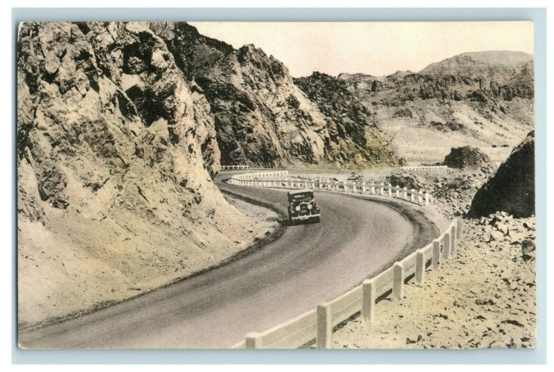 c. 1920 Highway Hoover Dam Hand Colored Boulder City Nevada Postcard F91 