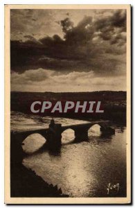 Postcard Old Avignon Vaucluse Crepuscule on the bridge St Benezet and the Rhone