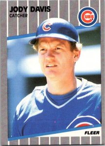 1989 Fleer Baseball Card Jody Davis Chicago Cubs sk10642