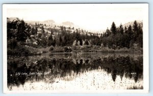 RPPC  LAKE TAHOE, California CA ~ View of LILY LAKE 1910s-20s Postcard