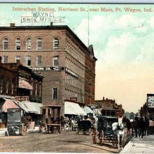 c1900s Ft. Wayne, IN Interurban Wabash Station Harrison St Traction Trolley A116