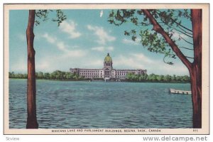 Wascana Lake And Parliament Buildings, Regina, Saskatchewan, Canada, 30-40s