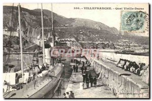 Villefranche Postcard Old Pier Old Lady