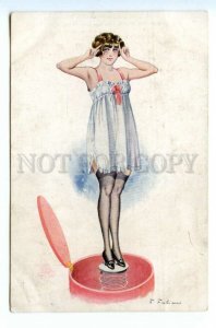 494227 FABIANO Little Dare DEVIL Pin-up Belle Woman LAPINA #2586 postcard