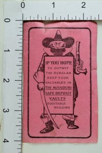 Victorian Label Sticker The Missouri Safe Deposit Vaults Pirate Image F30