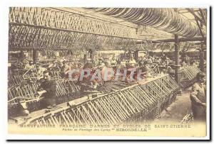 Manufacture Francaise ladies and Saint Etienne cycles Old Postcard Workshop a...