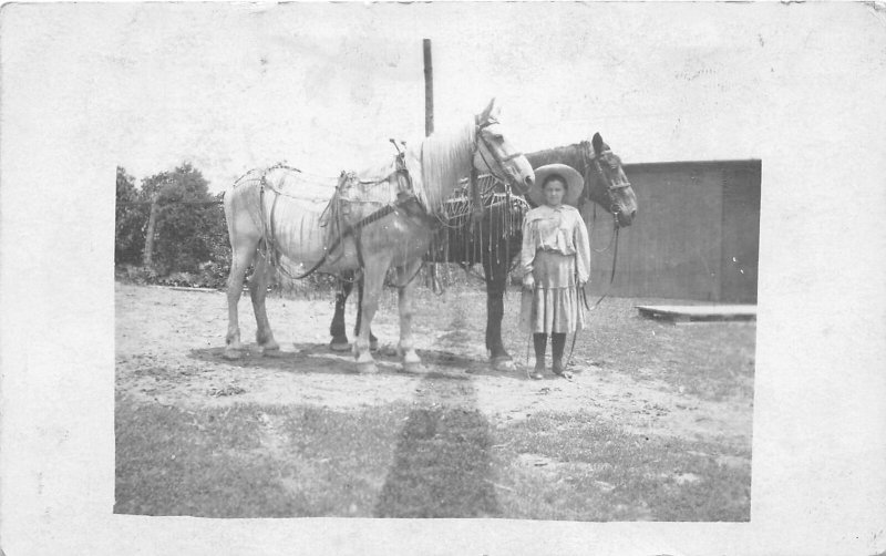 J68/ Huntingdon Tennessee Postcard RPPC c1910 Cowgirl Horse  281