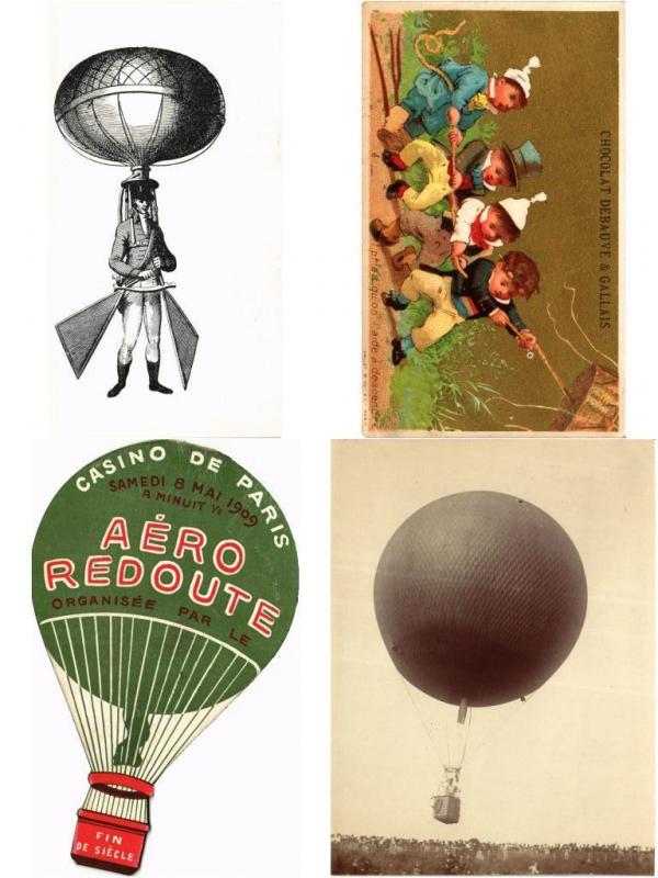 BALLONS, BALLOONS AIRCRAFT AVIATION 24 PHOTOS & LITHO TRADE CARDS