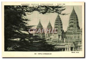 Old Postcard Exposition Coloniale Internationale Paris 1931 Temple of Angkor Wat