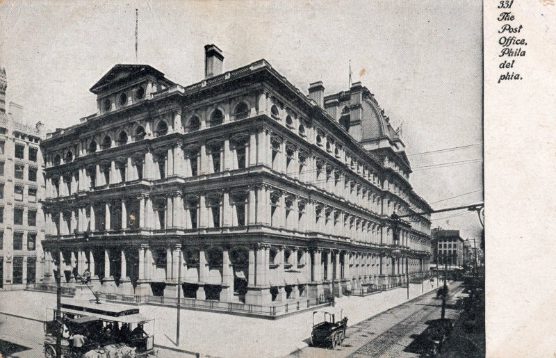 12414 Open Trolley, Post Office, Market Street,  Philadelphia, Pennsylvania 1925