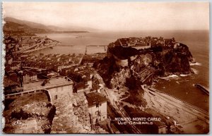 Monaco Monte Carlo Vue Generale Buildings Castle Real Photo RPPC Postcard