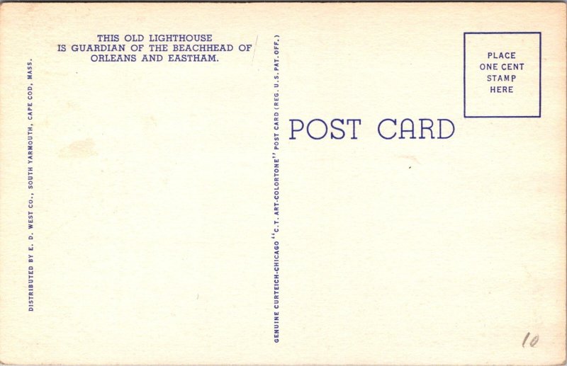 Nauset Light Lighthouse Cape Cod MA Vintage Postcard P48