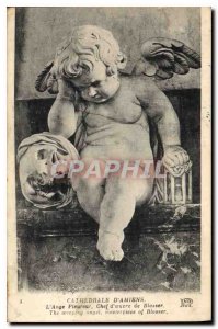 Postcard Old Cathedral of Amiens The Weeping Angel Masterpiece Blasser