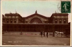 France Paris Gare de l'Est Railway Station Vintage RPPC C015