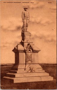 Roy Cashion Monument, Hennessey OK c1947 Vintage Postcard V50