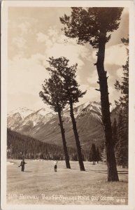 16th Fairway Banff Springs Hotel Golf Course Banff Alberta c1939 RP Postcard H27