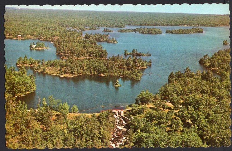 Ontario ~ Aerial View of Deer Lake near HAVELOCK-MARMORA Chrome 1950s-1970s