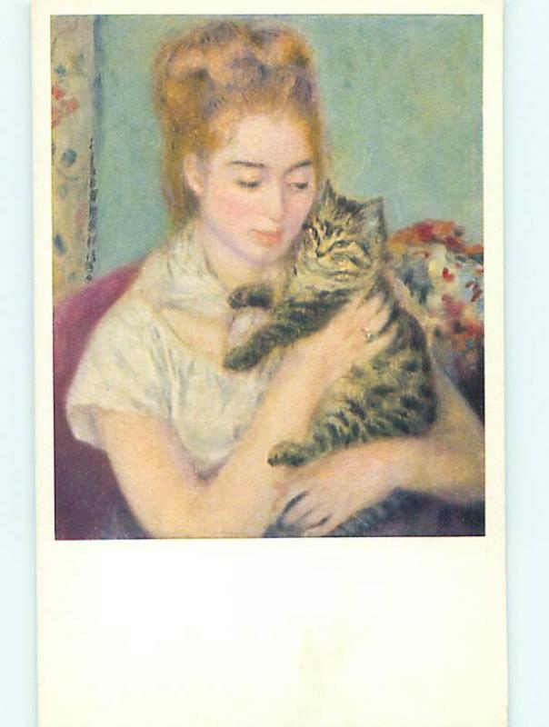 Unused Pre-1980 POSTCARD OF CAT PAINTING AT MUSEUM Washington DC hr0914