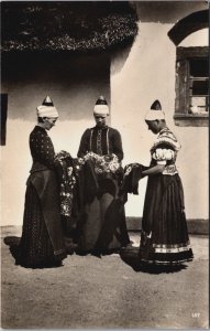 Hungary Mezokovesd Women With Native Embroidery RPPC C105