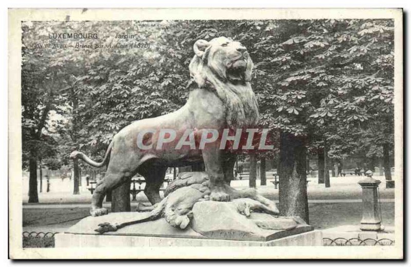 Old Postcard Lion Luxembourg Garden Paris