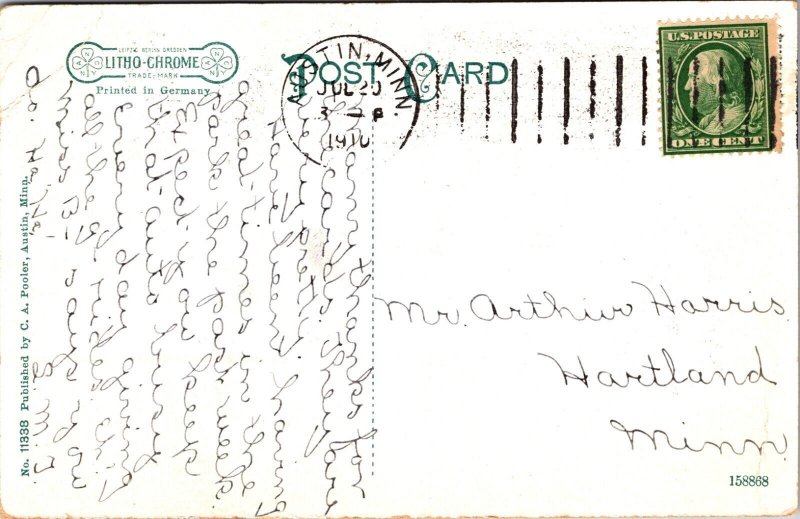 Pavilion Lafayette Park Austin Minnesota Postcard