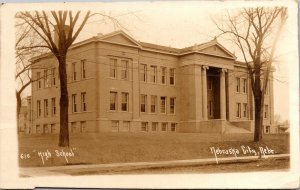 Real Photo Postcard High School in Nebraska City, Nebraska~134953