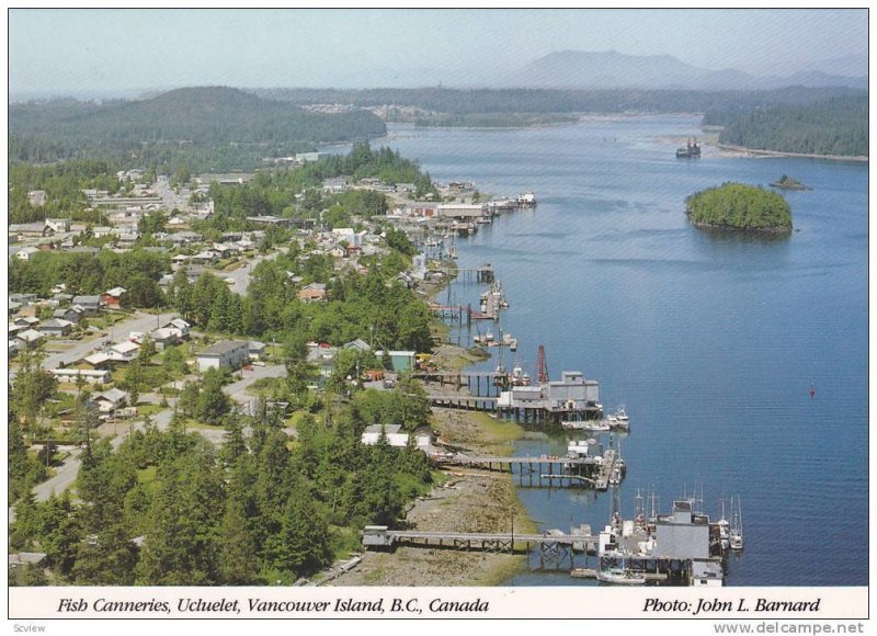 Birdseye View, Fish Canneries, Ucluelet, Vancouver Island, British Columbia, ...