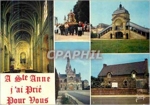 'Old Postcard Sainte Anne d''Auray Brittany Interior of the Basilica Statue o...