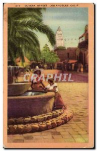 USA Old Postcard Olvera Street Los Angeles CA California